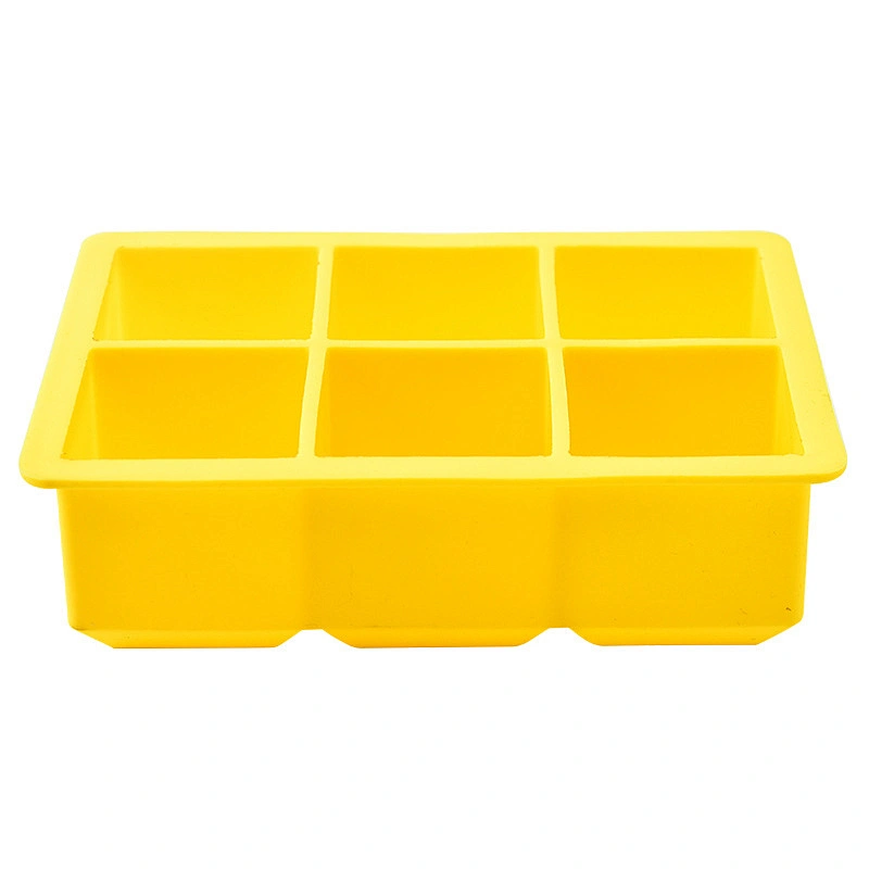 Hot Selling 6 Cavity square ice cube mold Ice Cube Trays Silicone Moulds Handmade Whisky Beer Moulds Silicone Ice Cube Tray Mold