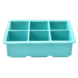 Hot Selling 6 Cavity square ice cube mold Ice Cube Trays Silicone Moulds Handmade Whisky Beer Moulds Silicone Ice Cube Tray Mold