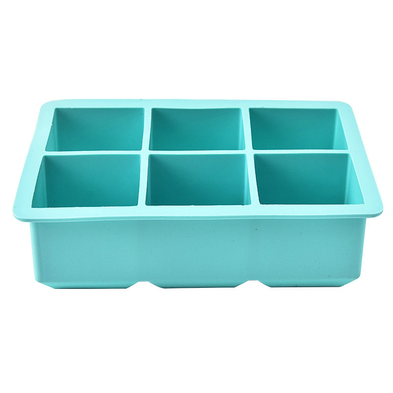 Hot Selling 6 Cavity square ice cube mold Ice Cube Trays Silicone Moulds Handmade Whisky Beer Moulds Silicone Ice Cube Tray Mold