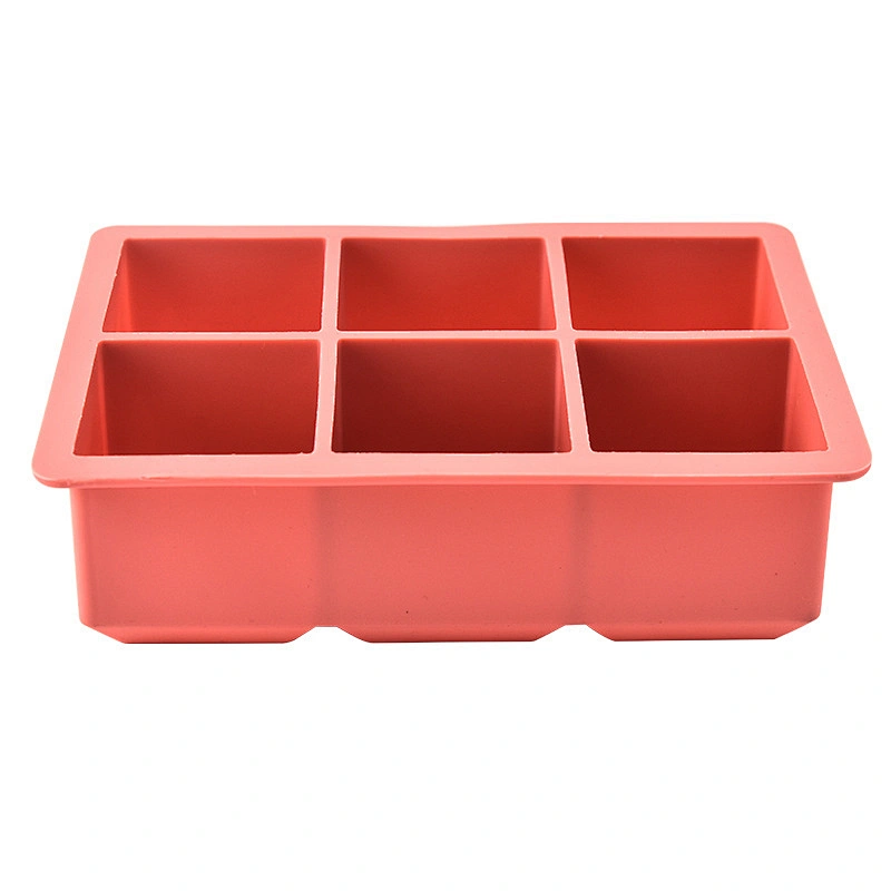 Hot Selling 6 Cavity square ice cube mold Ice Cube Trays Silicone Moulds Handmade Whisky Beer Moulds Silicone Ice Cube Tray Mold