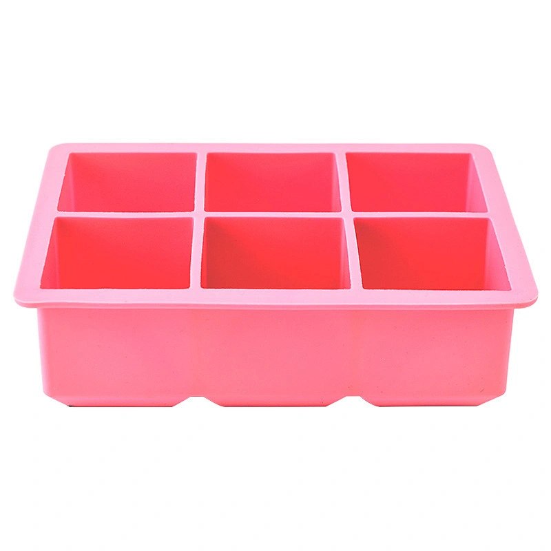 Hot Selling 6 Cavity square ice cube mold Ice Cube Trays Silicone Moulds Handmade Whisky Beer Moulds Silicone Ice Cube Tray Mold